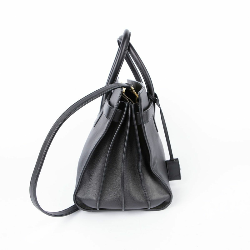 SAINT LAURENT 黑色皮革 Sac de Jour 手提包和單肩包 324823-2