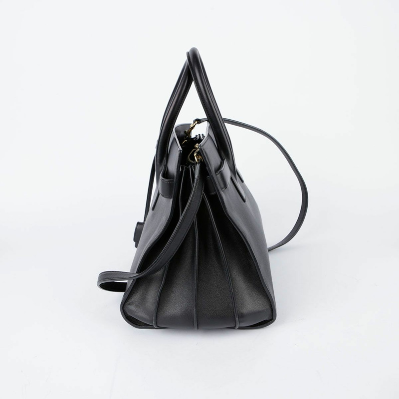 SAINT LAURENT 黑色皮革 Sac de Jour 手提包和單肩包 324823-4