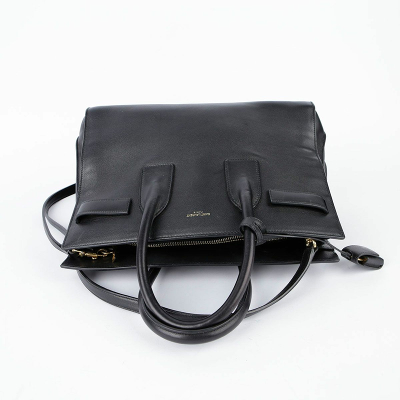 SAINT LAURENT 黑色皮革 Sac de Jour 手提包和單肩包 324823-11