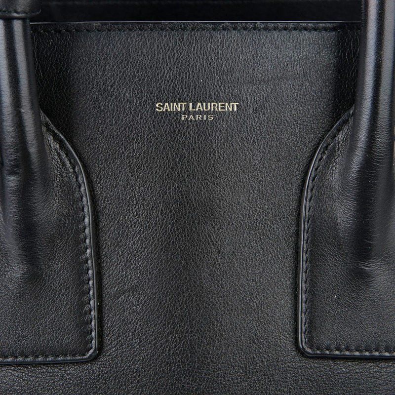 SAINT LAURENT 黑色皮革 Sac de Jour 手提包和單肩包 324823-12