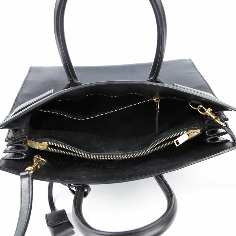 SAINT LAURENT 黑色皮革 Sac de Jour 手提包和單肩包 324823-19