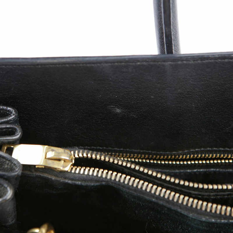 SAINT LAURENT 黑色皮革 Sac de Jour 手提包和單肩包 324823-20