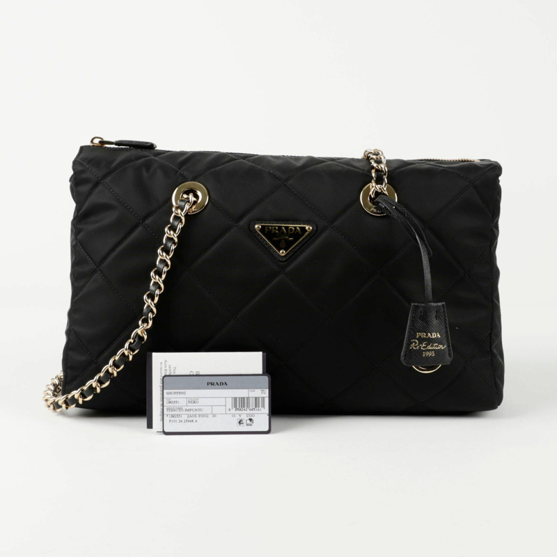 【包稅】PRADA 1BG551 1995年復刻版鏈條手提單肩包-0