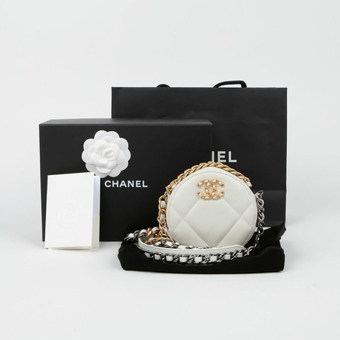 CHANEL AP0945 19吋圓形迷你鏈條單肩斜背包