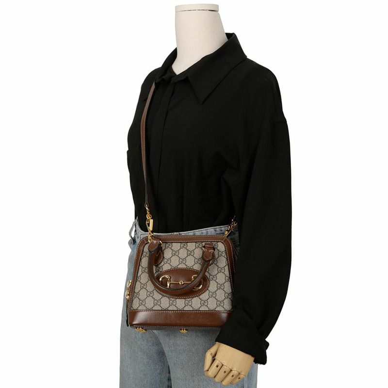 GUCCI Horsebit 1955 迷你頂部提把托特單肩包 640716-11