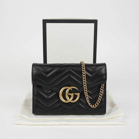 GUCCI GG Marmont 迷你鏈條單肩斜背包 474575