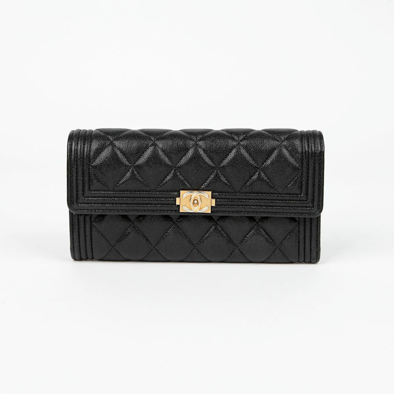CHANEL A80286 Caviar Skin Boy 經典長版皮夾-1