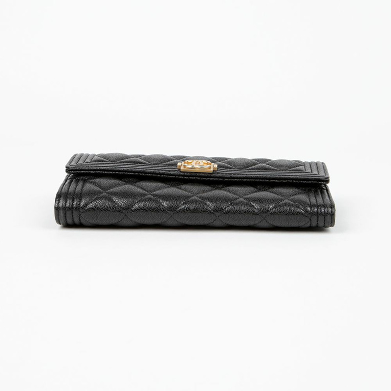 CHANEL A80286 Caviar Skin Boy 經典長版皮夾-5