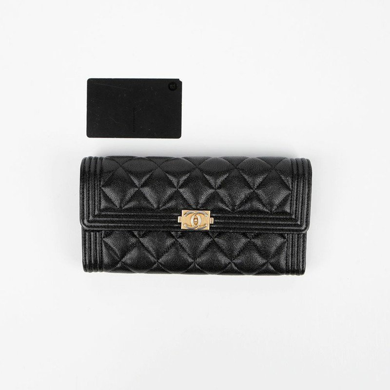 CHANEL A80286 Caviar Skin Boy 經典長版皮夾-8
