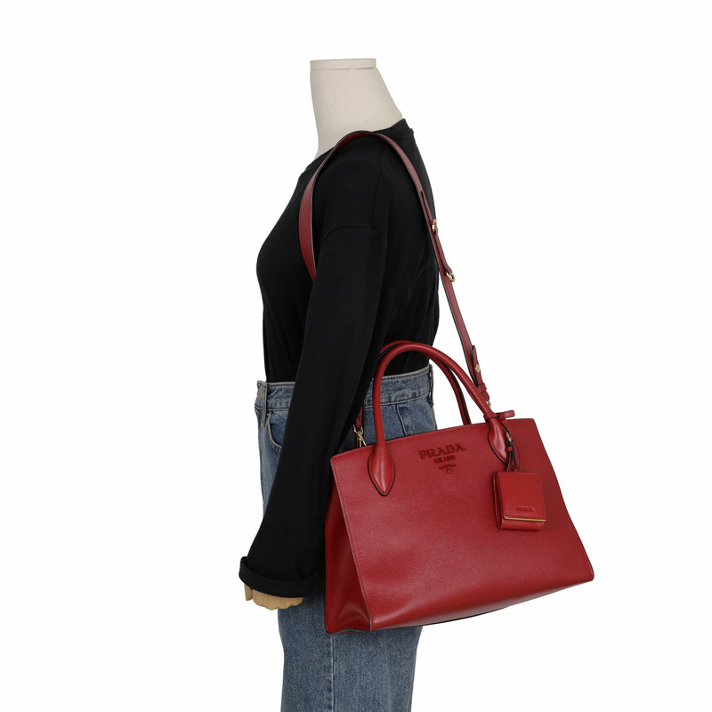 PRADA 單色托特單肩包 1BA156-17