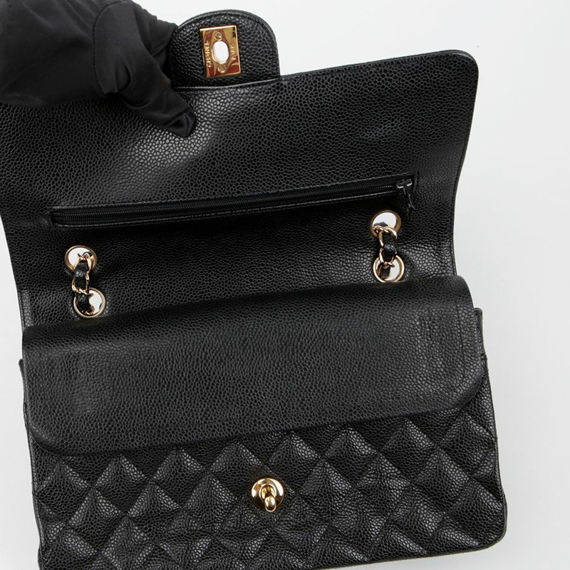 CHANEL Caviar Skin 經典中型單肩包 A01112-9