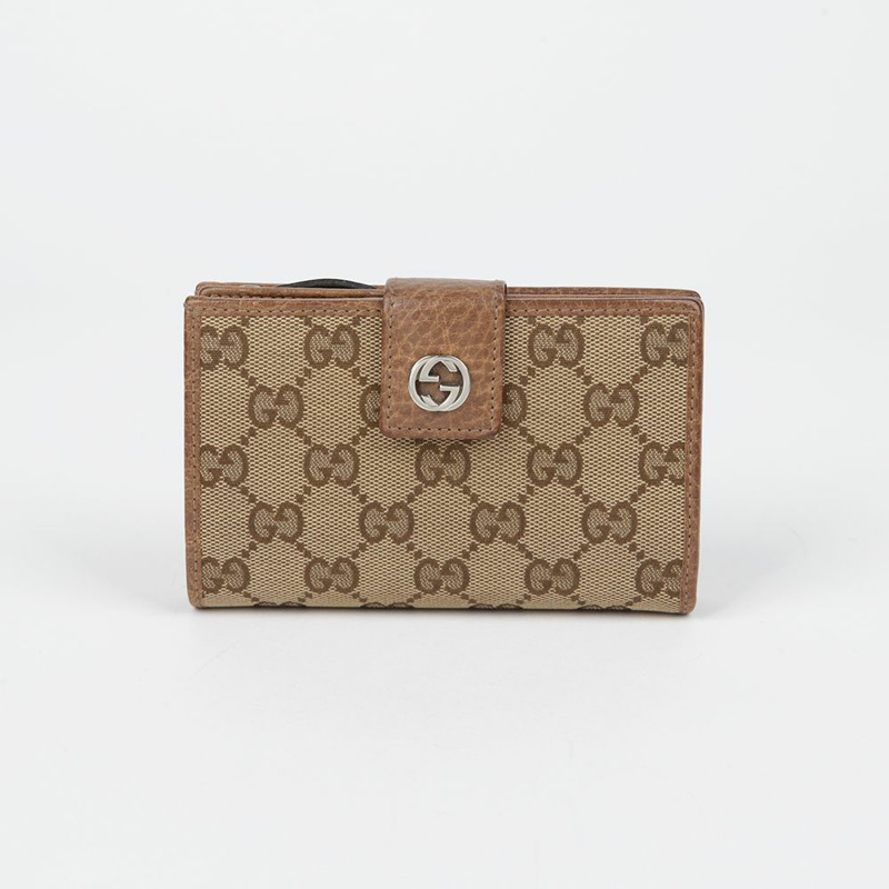 GUCCI 337023 GG 標誌緊湊型皮夾-0