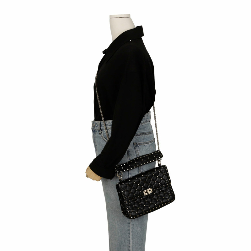 VALENTINO Rockstud Spike 中型托特單肩包 2B0122-10