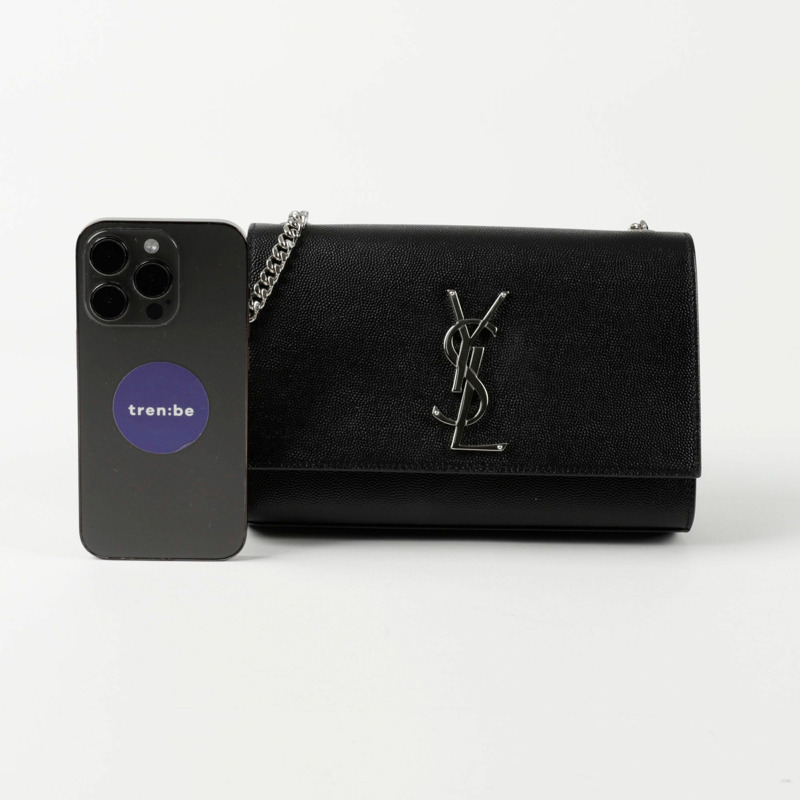 【包稅】SAINT LAURENT Kate 小號銀色鏈條單肩包 469390-7