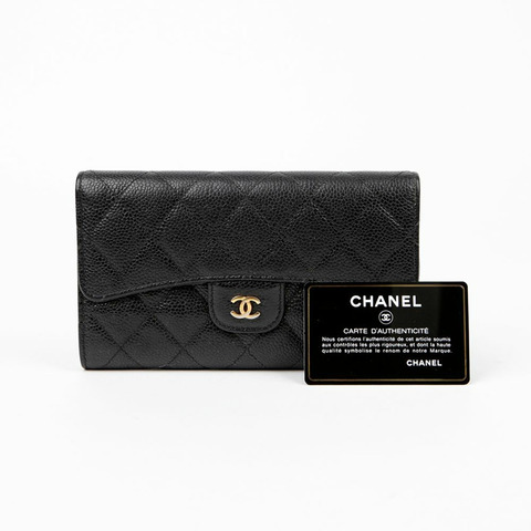 CHANEL Caviar 經典長版皮夾 A31506
