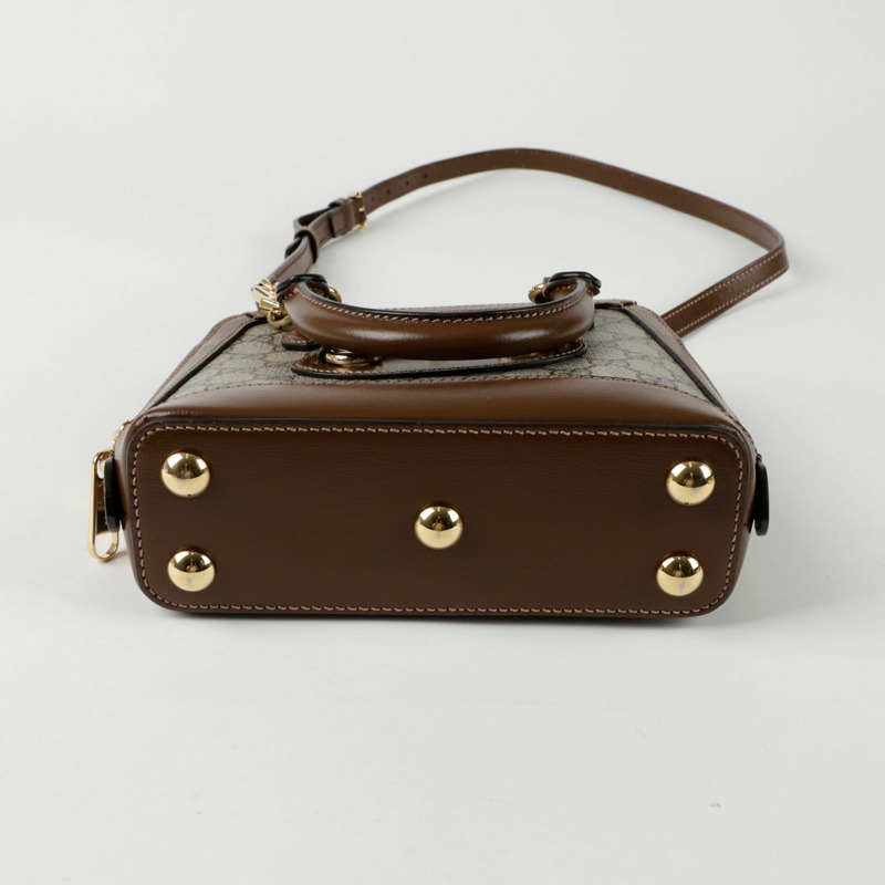 GUCCI Horsebit 1955 迷你頂部提把托特單肩包 640716-6