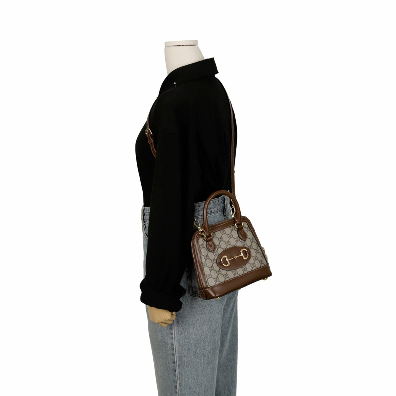 GUCCI Horsebit 1955 迷你頂部提把托特單肩包 640716-9