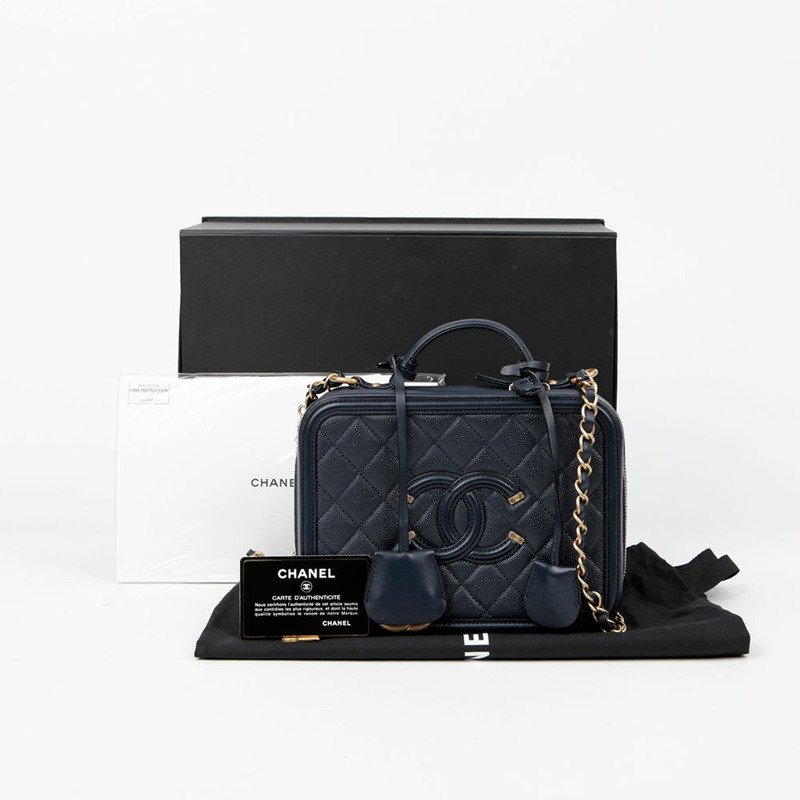 CHANEL Caviar Cosmetic 中型托特單肩包 A93343-0