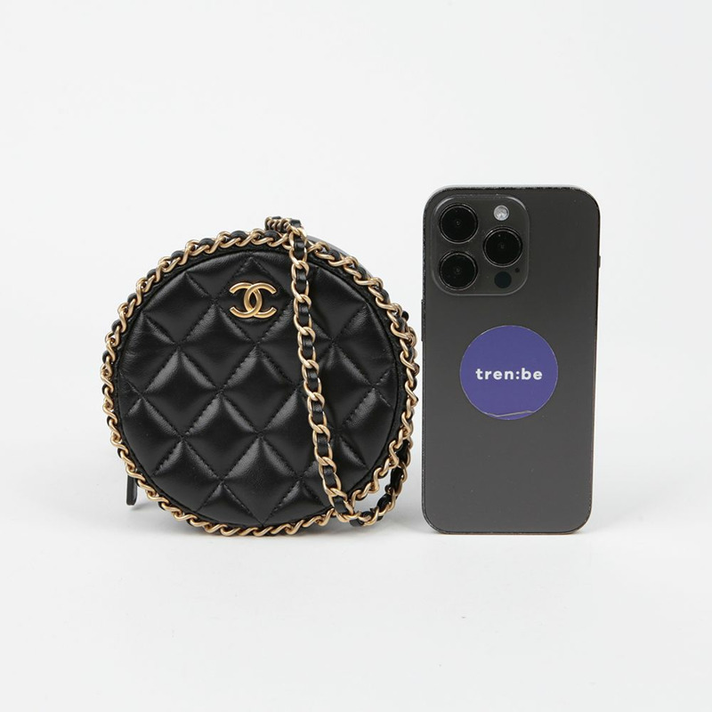 CHANEL AP0739 小羊皮圓形跑鏈肩斜背包-6