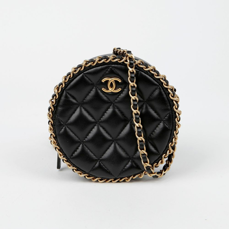 【包稅】CHANEL AP0739 羊皮圓形跑步鏈肩斜背包-1