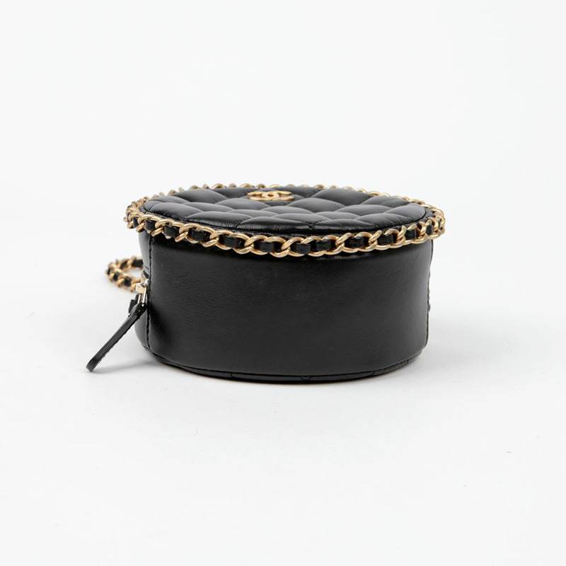 【包稅】CHANEL AP0739 羊皮圓形跑步鏈肩斜背包-5