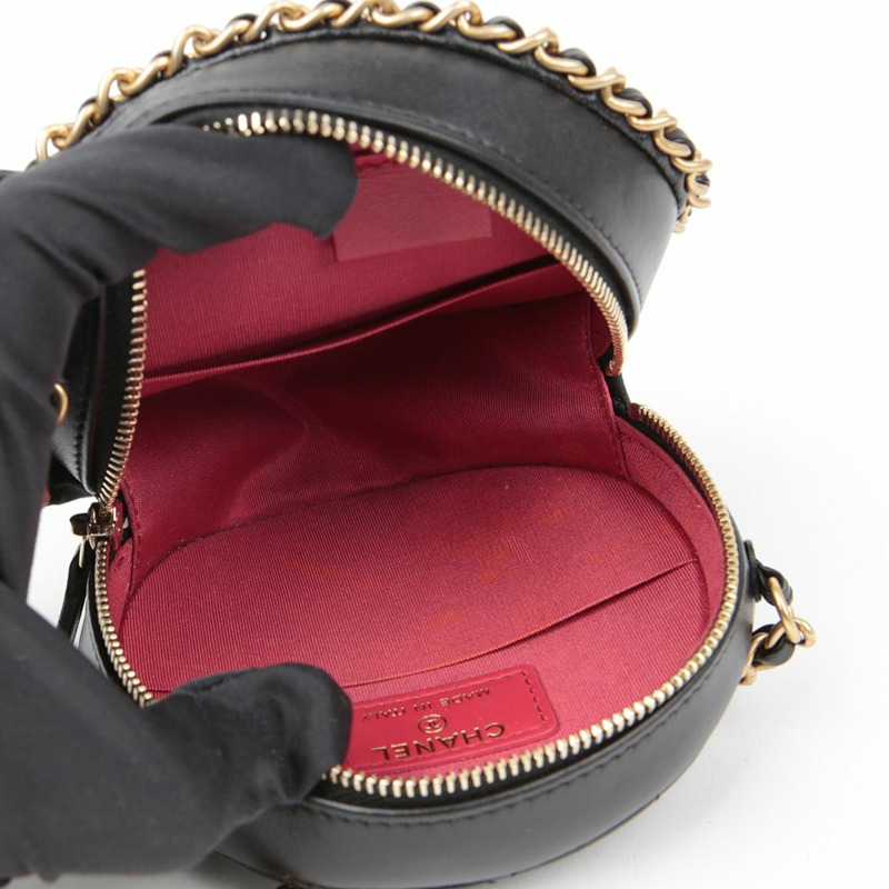 【包稅】CHANEL AP0739 羊皮圓形跑步鏈肩斜背包-7