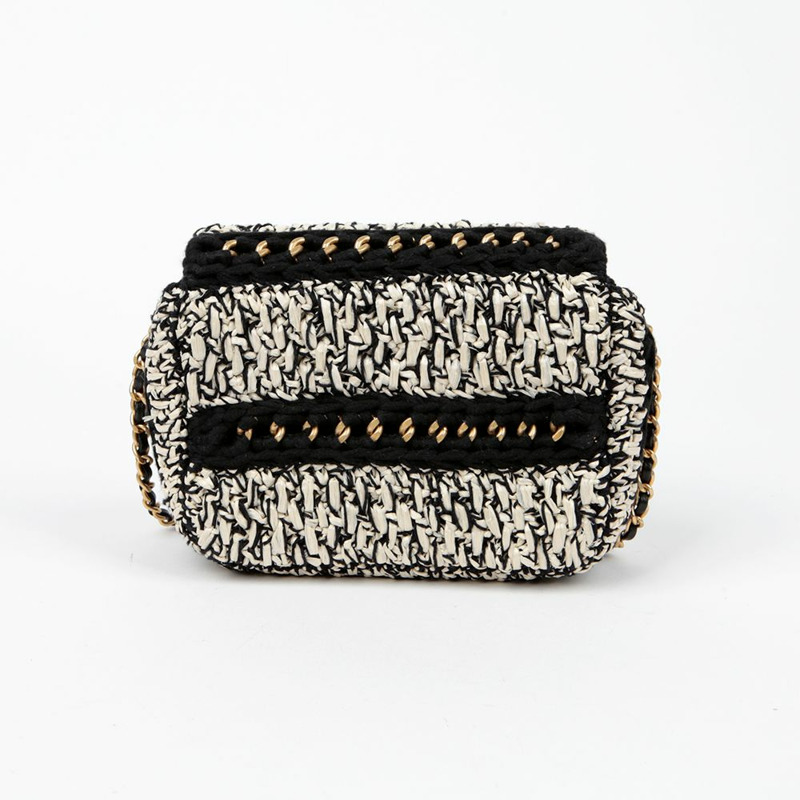 【包稅】CHANEL 拉菲草編織愛心翻蓋肩斜背包-3