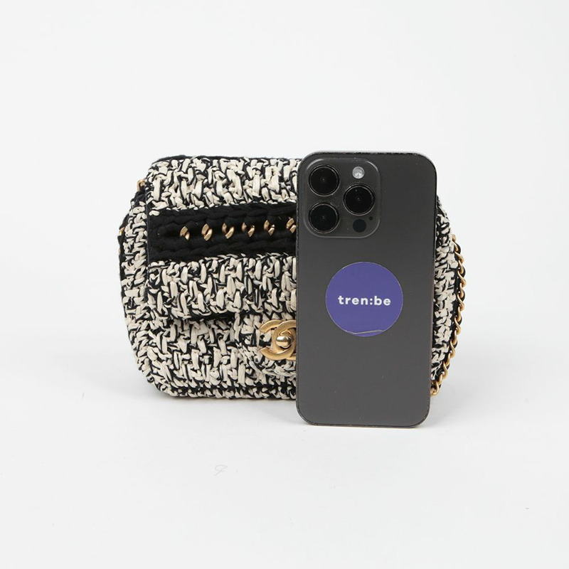 【包稅】CHANEL 拉菲草編織愛心翻蓋肩斜背包-6