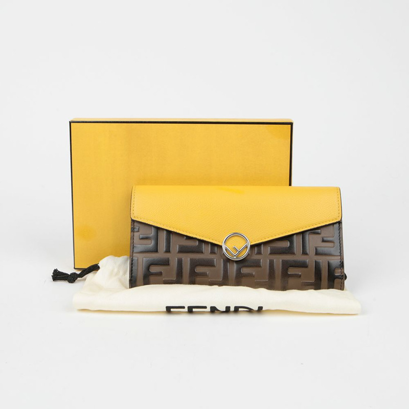 FENDI 8M0251 翻蓋長版皮夾-0