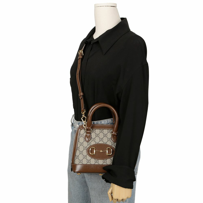 GUCCI 640716 Horsebit 1955 迷你頂部提手托特單肩包-12
