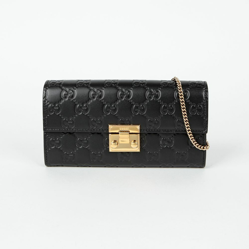 GUCCI Paddle Lock 鏈條長版皮夾 453506-1
