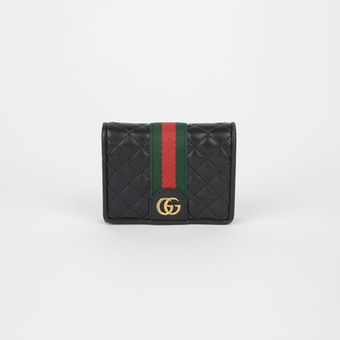 GUCCI 536453 GG Marmont 織帶絎縫錢包
