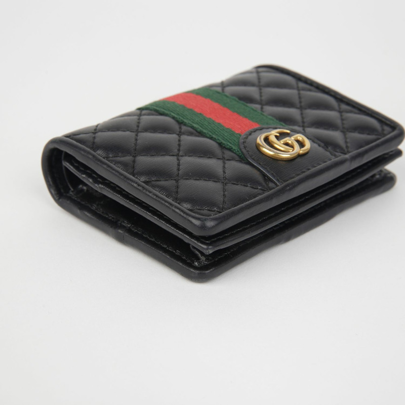 GUCCI 536453 GG Marmont 織帶絎縫錢包-5