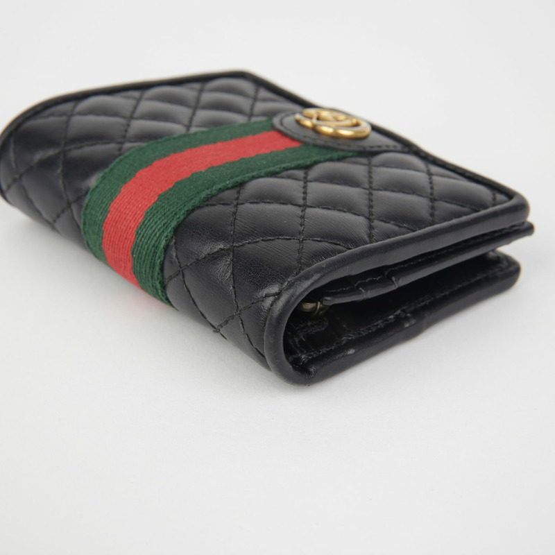 GUCCI 536453 GG Marmont 織帶絎縫錢包-8