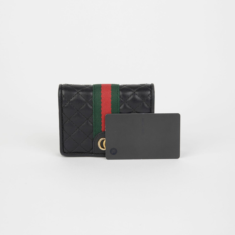 GUCCI 536453 GG Marmont 織帶絎縫錢包-12
