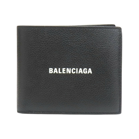 黑色 牛皮 兩折短夾 594549【Balenciaga 巴黎世家】 594549