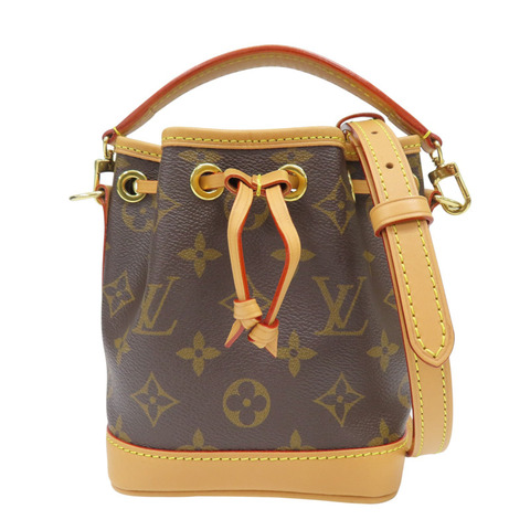 棕色 原花 PVC塗層帆布 Nano Noe 肩背包【LOUIS VUITTON LV 路易威登】 M81266