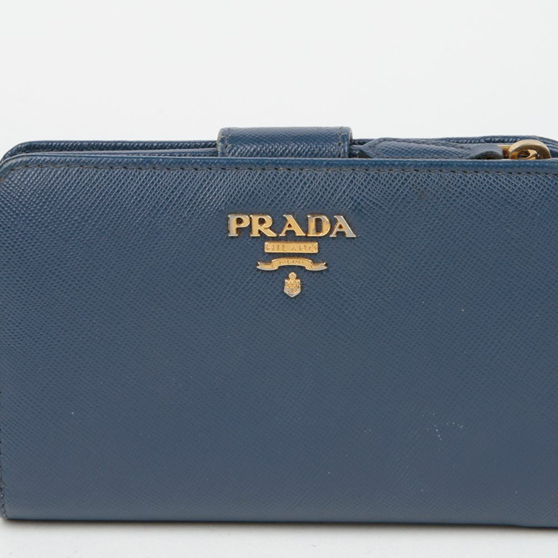 PRADA 1M1225 金屬標誌緊湊型皮夾-2