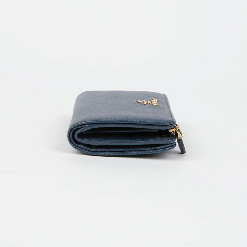 PRADA 1M1225 金屬標誌緊湊型皮夾-5