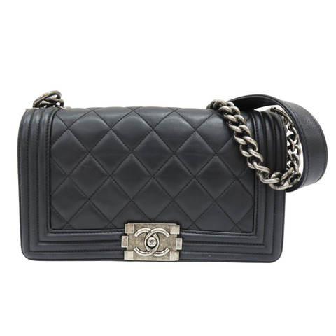 黑色牛皮 Boy 25 鍊帶 肩背包【CHANEL 香奈兒】 A67086