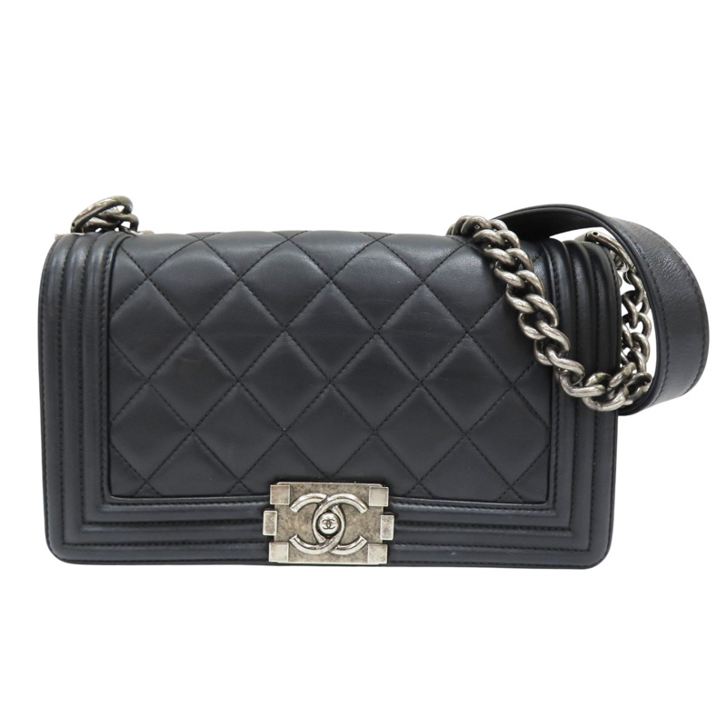 黑色牛皮 Boy 25 鍊帶 肩背包【CHANEL 香奈兒】 A67086-0