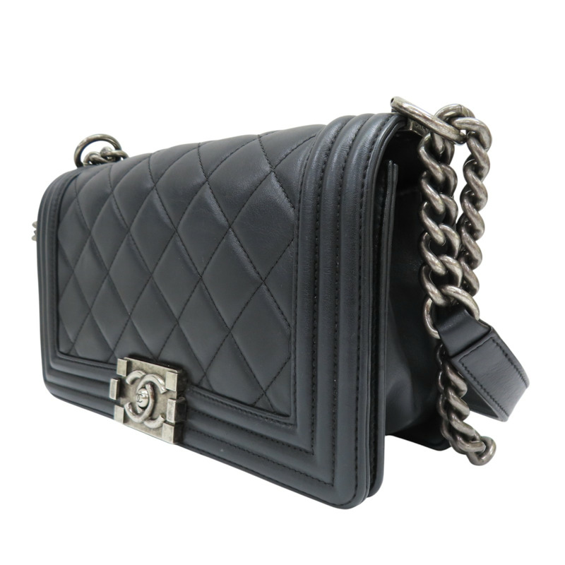 黑色牛皮 Boy 25 鍊帶 肩背包【CHANEL 香奈兒】 A67086-2