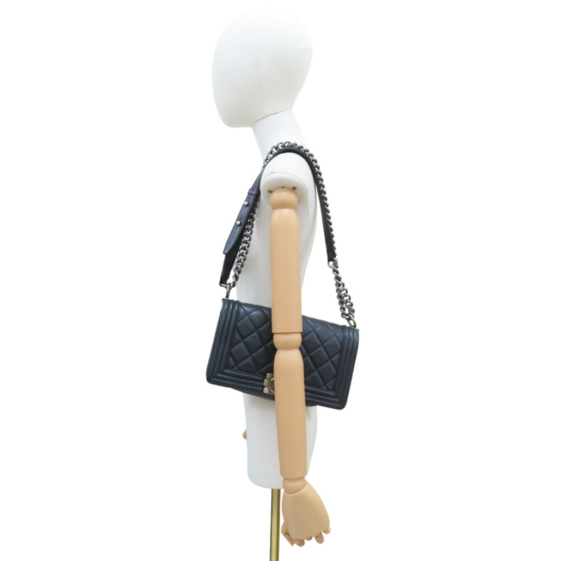 黑色牛皮 Boy 25 鍊帶 肩背包【CHANEL 香奈兒】 A67086-8