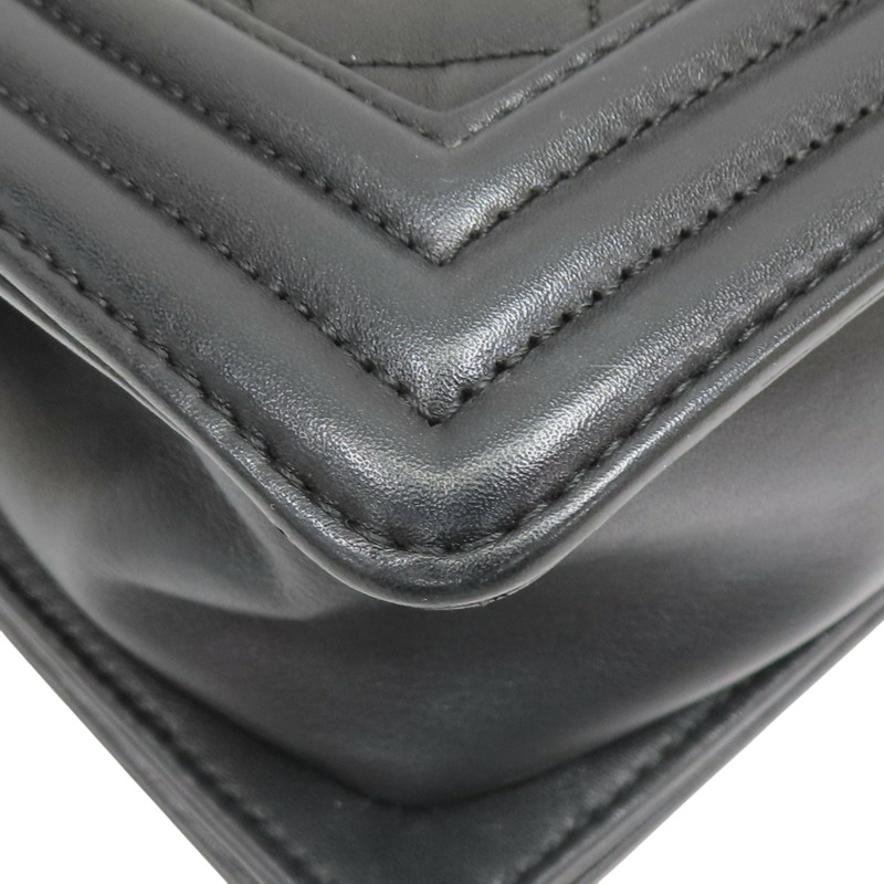 黑色牛皮 Boy 25 鍊帶 肩背包【CHANEL 香奈兒】 A67086-11