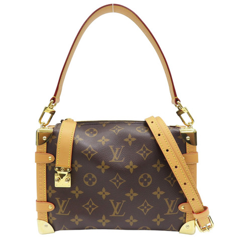 棕色 原花 PVC塗層帆布 Side Trunk MM 肩背包【LOUIS VUITTON LV 路易威登】 M46358