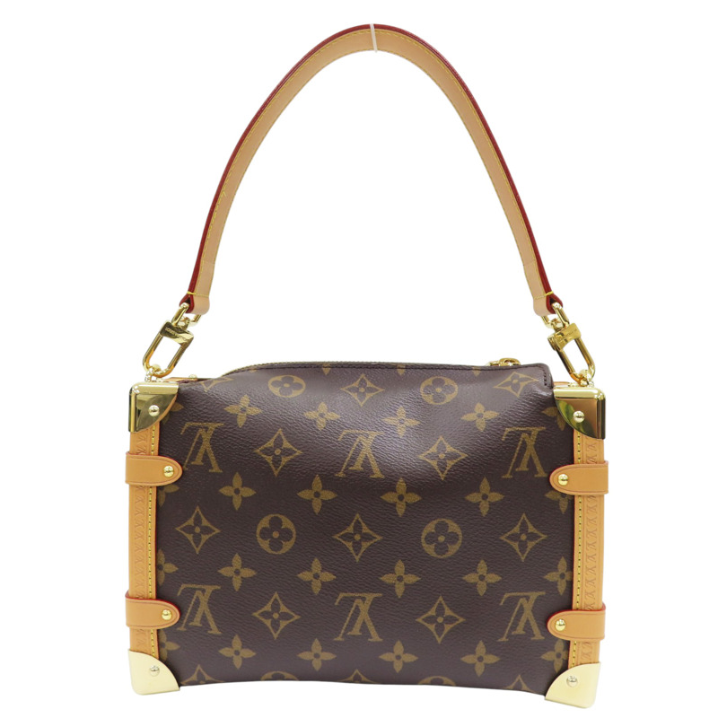 棕色 原花 PVC塗層帆布 Side Trunk MM 肩背包【LOUIS VUITTON LV 路易威登】 M46358-1