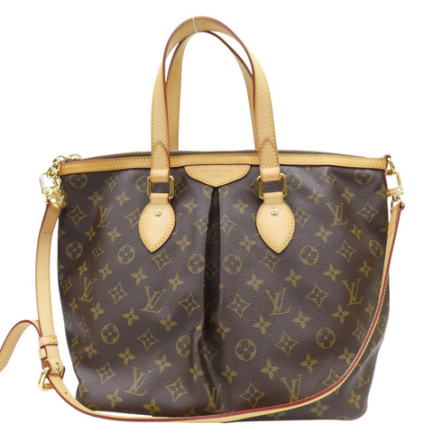 棕色 原花 帆布 Polermo PM 兩用包【LOUIS VUITTON LV 路易威登】 M40145