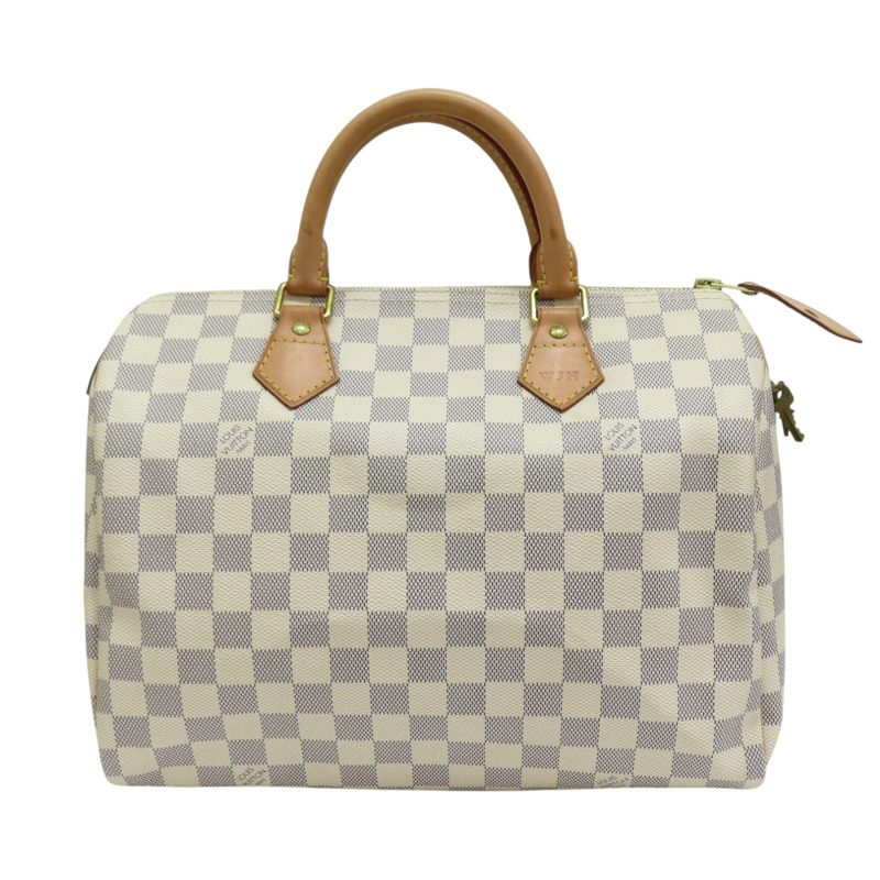白色 棋盤格 帆布 Speedy30cm 手提包 N41533 【LOUIS VUITTON LV 路易威登】 N41533-0