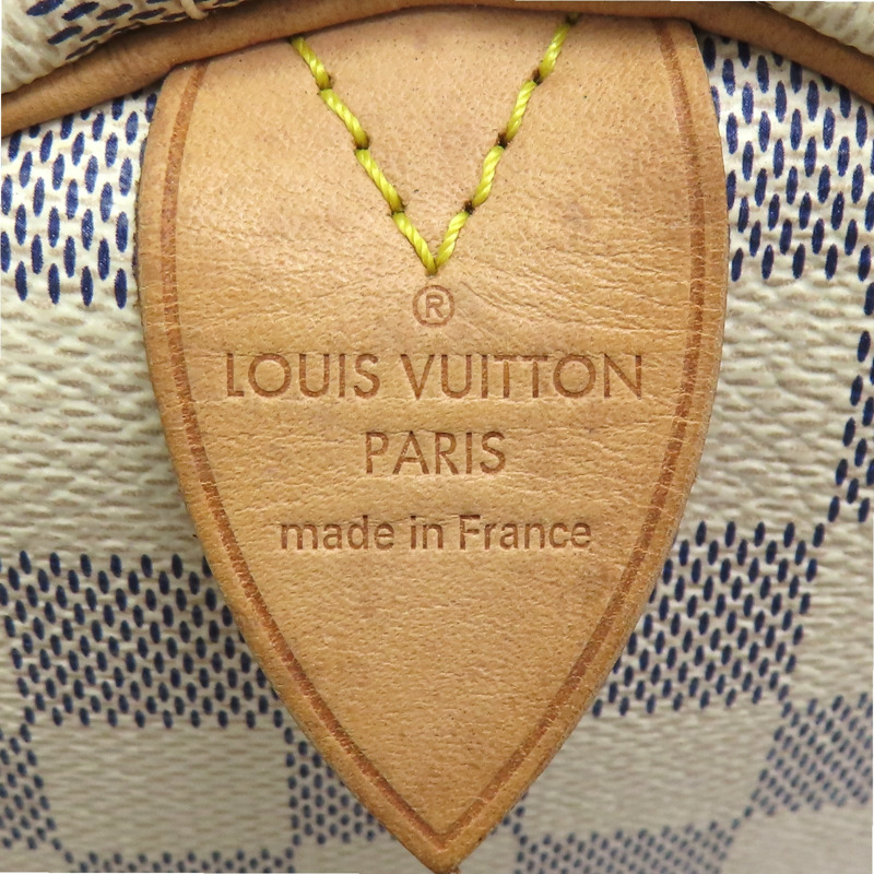 白色 棋盤格 帆布 Speedy30cm 手提包 N41533 【LOUIS VUITTON LV 路易威登】 N41533-6