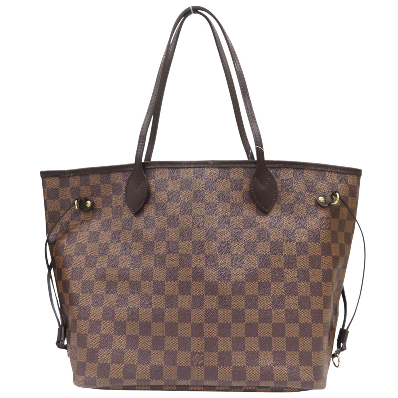 棕色 棋盤格帆布 Neverfull MM 托特包【LOUIS VUITTON LV 路易威登】 N51105-0
